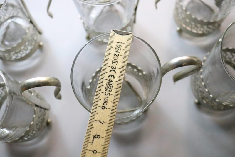 6st Kaffekoppar i glas och metall, Irish Coffee  - ca H10,5cm D6,5cm - Duralex