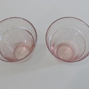 Krukor i glas med luftbubblor, Rosa, H= 14,5cm D= 14cm