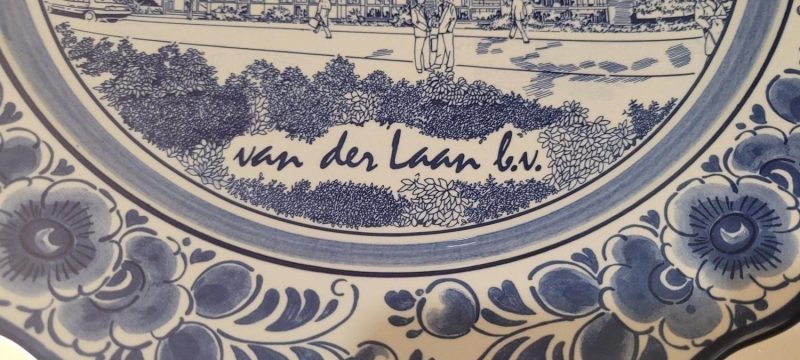 Stort fat Flora keramiek Delfts Handwork Holland