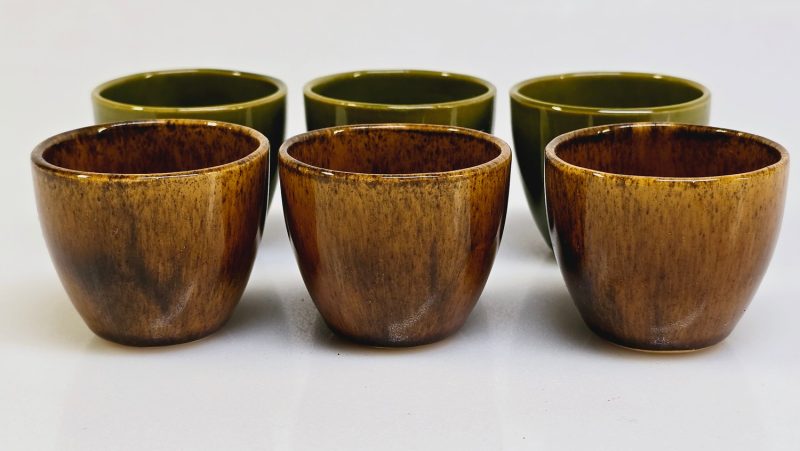 Rustik charm: Set med 6 små keramikkoppar