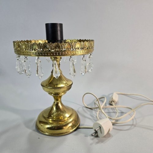 Bordslampa mässing, glasprismor