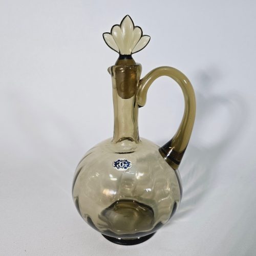 KARAFF, rökfärgat glas, Art Deco, Johansfors Glasbruk