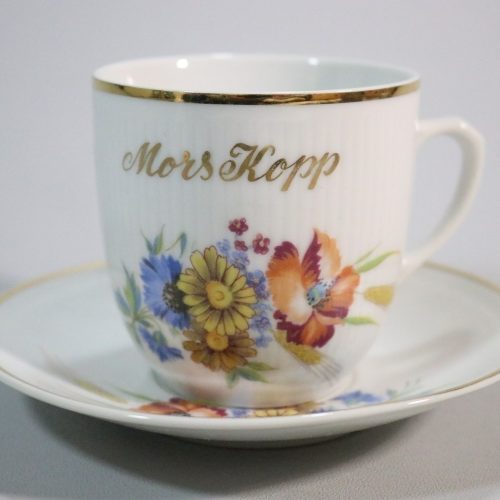 Kopp med fat, Mors kopp - Blomdekor