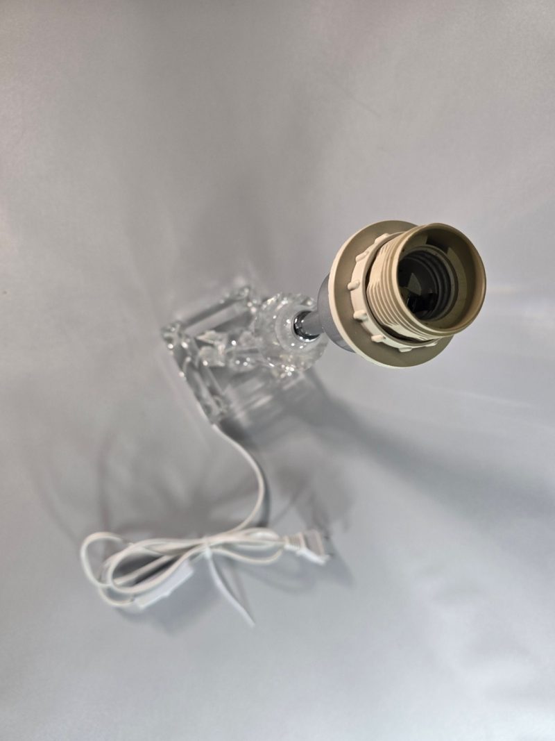 BORDSLAMPA, lampfot utan skärm, glas och metall - 37cm