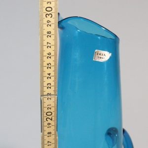 Blå kanna / karaff Ekenäs glasbruk - vintage / retro / munblåst