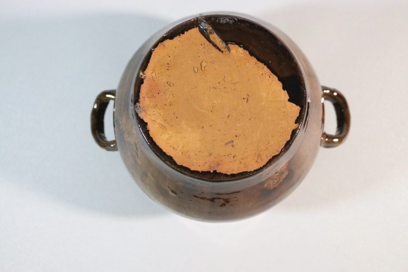 Äldre keramikkruka - Krus - troligen 1800-tal - Brun - Höjd ca 9cm
