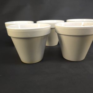 Charmiga vita blomkrukor i keramik, set om 5