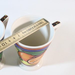 2st muggar, Vintage Art Deco Stil - frukt, 70-tal