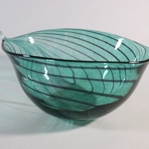Stor bladformad skål, konstglas - 27cm