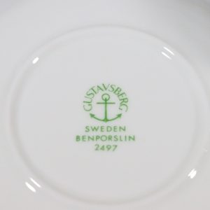 KAFFEKOPPAR MED FAT, 8 st, benporslin, Gustavsberg