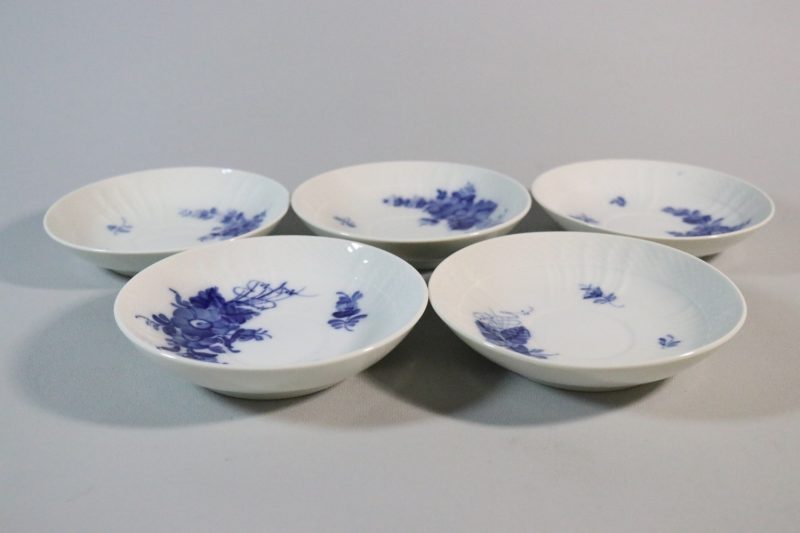 BLÅ BLOMSTER KAFFEFAT - ROYAL COPENHAGE - KUNGLIG DANSK 10/1549 5 DELAR