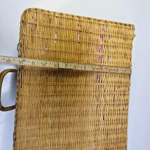 Charmig Vintage Korgväska med Rutig Inredning - 30x40x16 cm