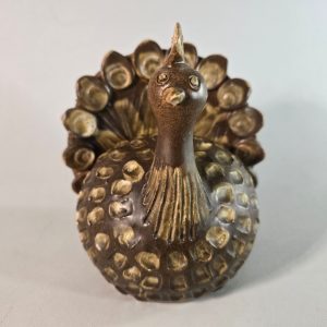 Skulptur Keramik, Påfågel, CHR Christian Thorup , höjd ca 16 cm