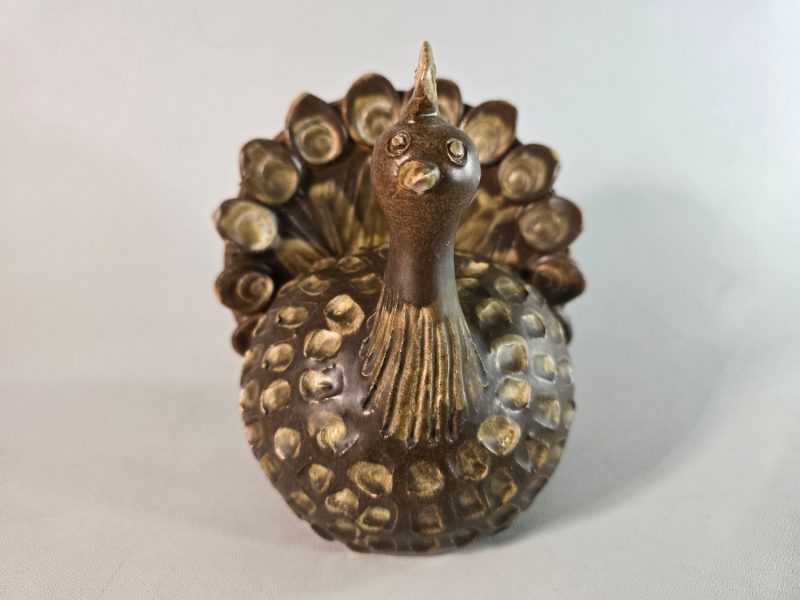 Skulptur Keramik, Påfågel, CHR Christian Thorup , höjd ca 16 cm