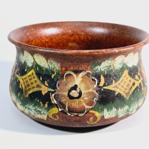 Träskål eller kruka, Allmoge träkruka ; ytterfoder; retro; vintage ; hantverk