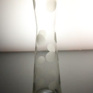 Vas i glas med etsade prickar - 37cm hög D=6,5cm