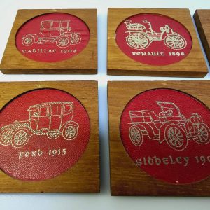 Set med 6 vintageunderlägg – Klassiska bilar