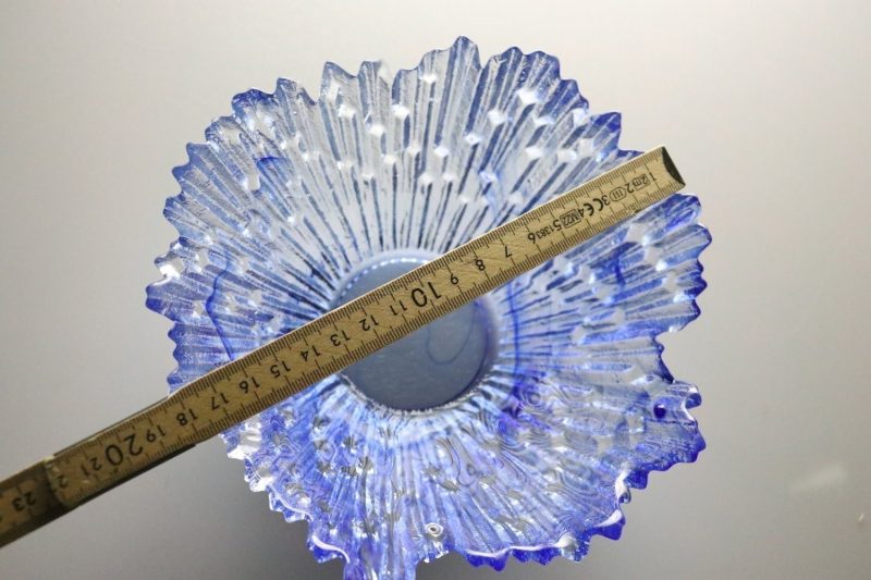 GLASSKÅL. troligen Istappsskål, Snapphane Glasbruk 18cm