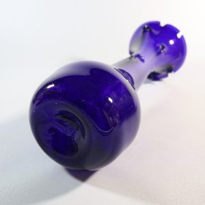 Trumpetvas, koboltblå, troligen från polsk glasbruk - 34cm