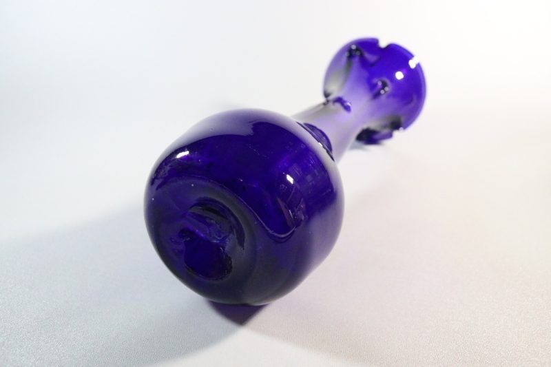 Trumpetvas, koboltblå, troligen från polsk glasbruk - 34cm