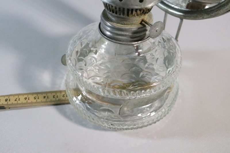 Väggfotogenlampa med spegel bakom - utan glaskupa