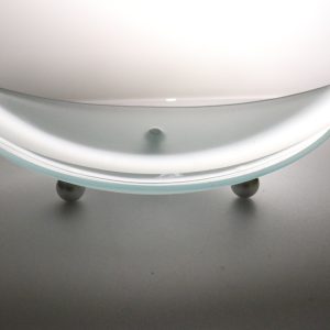 Uppläggningsfat, båtformad, frostat glas