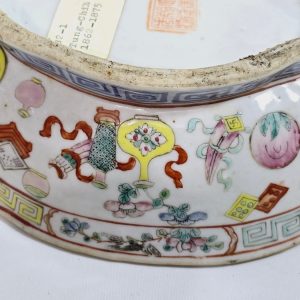 SKÅLFAT, Kina, porslin, 1800-tal, Tung Chih, höjd 7 cm, längd 20 cm