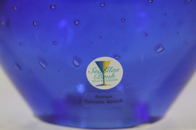 RENATE STOCK. Ljuslykta, glas, Sea Glasbruk