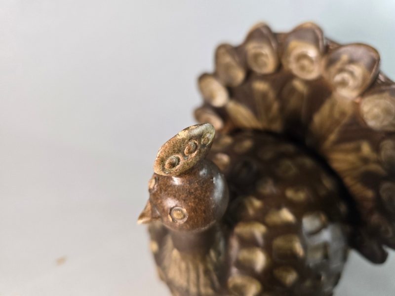 Skulptur Keramik, Påfågel, CHR Christian Thorup , höjd ca 16 cm