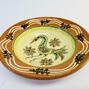 Lergodsfat från Svensk Lerkonst – Handmålat med Fågelmotiv, Ø 26 cm