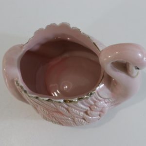 Rosa svan/svanskål med gulddekor