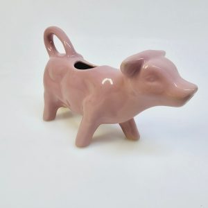 Charmig rosa porslindjur i form av en ko – retro vintage på sitt bästa!