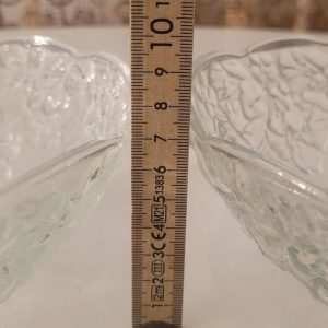 2st skålar, blomsterdekor, transparent glas