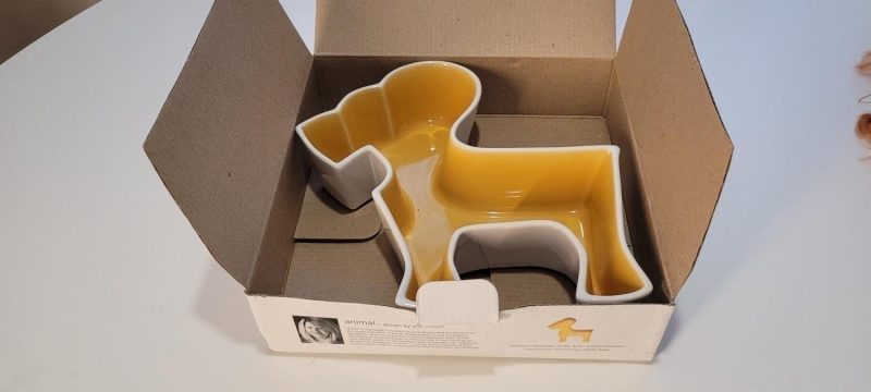 Animal skål bonbonjär design Ylva Ilsson för Sagaform gul