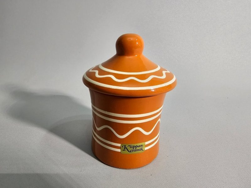 Burk med lock, keramik, Klippans keramik