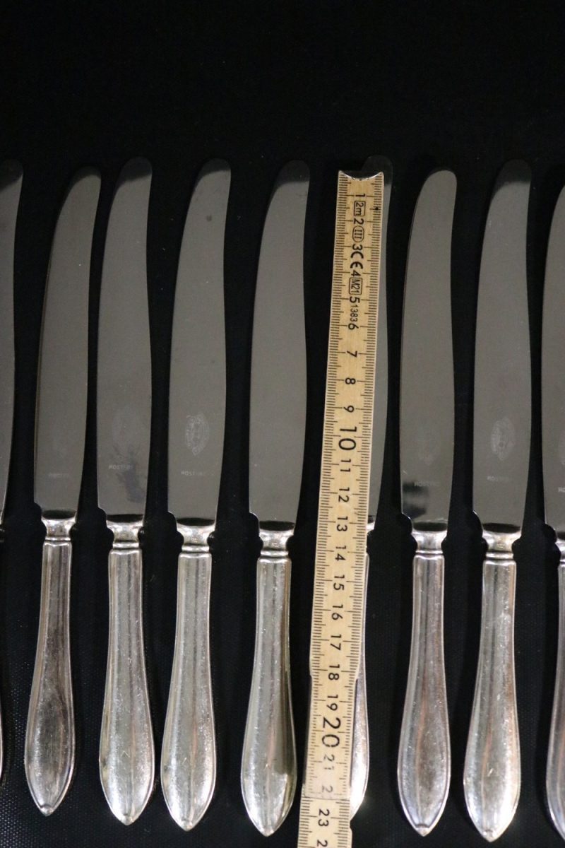 Antikt Bestickset - 14 Knivar från Nysilverfabriken Aurora, Göteborg