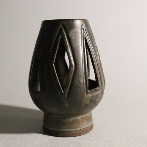 Unik keramisk ljuslykta, signerad "J.Y." - Handgjord retrodesign