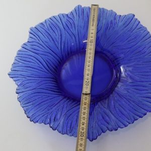 Glasfat, blå, D=31cm
