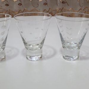 Glasservis med segelbåtsdesign - 14 delar - Mitten av 1900-talet