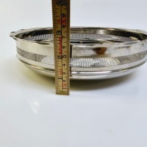 Elegant serveringsskål i silver och porslin, 24 cm