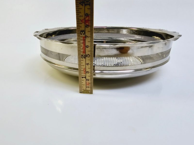 Elegant serveringsskål i silver och porslin, 24 cm