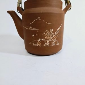 TEKANNA, lergods, terrakotta, orientalisk