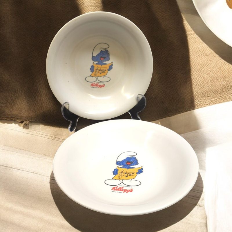 Charmiga skålar med Smurfarna – Kellogg's samlarobjekt, 18,5 cm