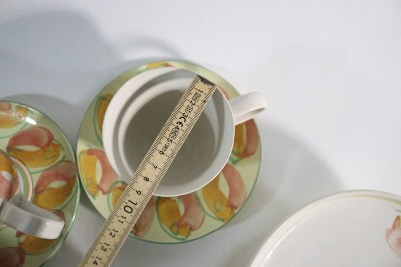Unikt handmålat kaffekanna-set, signerat keramikverk