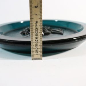 Vackert grönt glas fat motiv häst