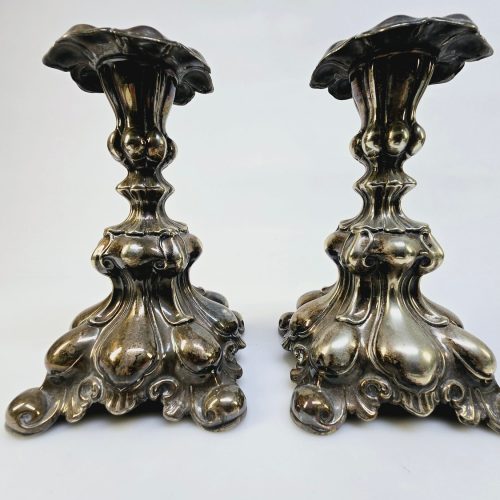 Antika ljusstakar i klassisk barockstil – 17 cm höga