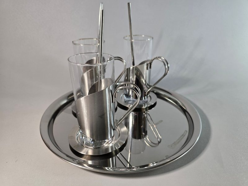 Elegant Te- och Kaffeservis i Rostfritt Stål