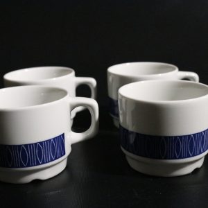 Set med 4 Kaffekoppar – Figgjo Norway, Tidlös Skandinavisk Design