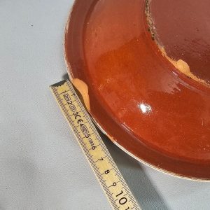 SKÅL, AJ HÖGANÄS,  spillkum med allmogemålning D23cm
