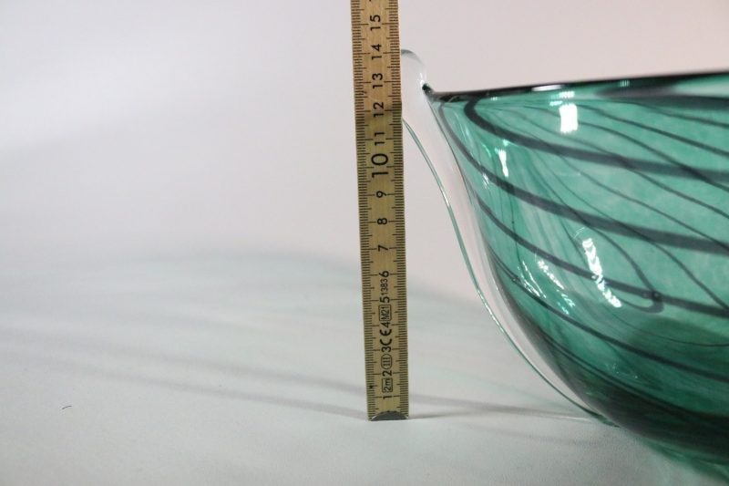 Stor bladformad skål, konstglas - 27cm